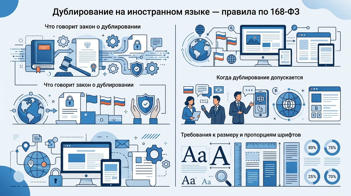 Дублирование на иностранном языке — правила по 168-ФЗ